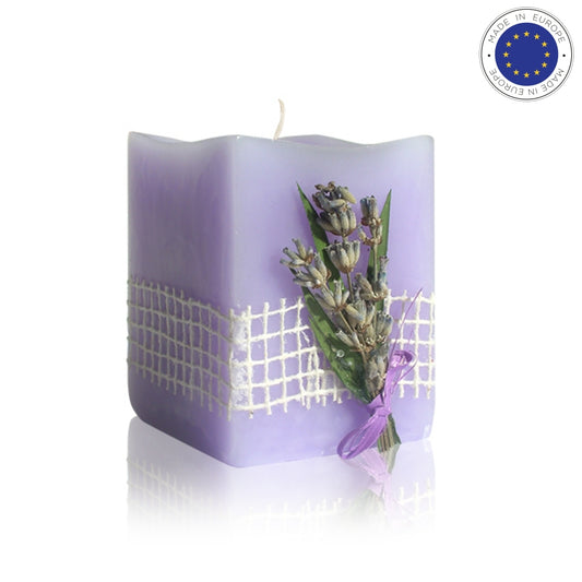 Close-up of Aromatherapy Lavender Blossom Essence Candle